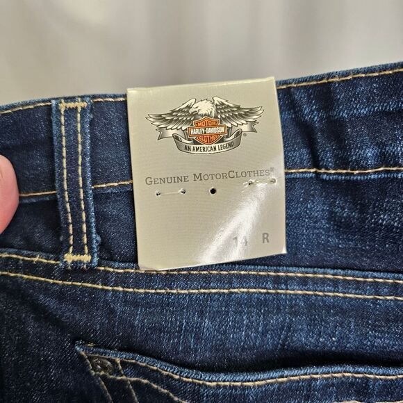 Harley-Davidson Boot Cut Embellished Mid Rise Jeans Size 14 - Picture 10 of 12